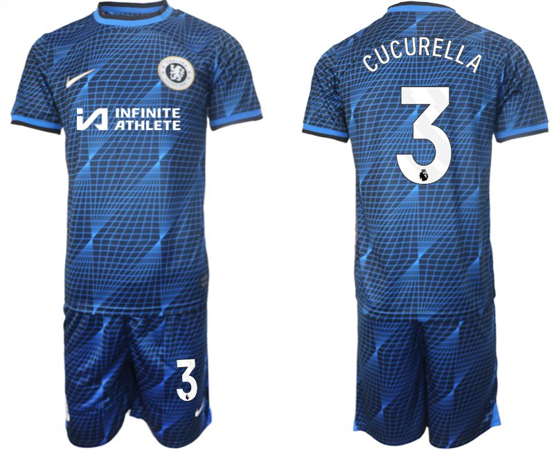 Men 2023-2024 Club Chelsea away blue 3 Soccer Jersey